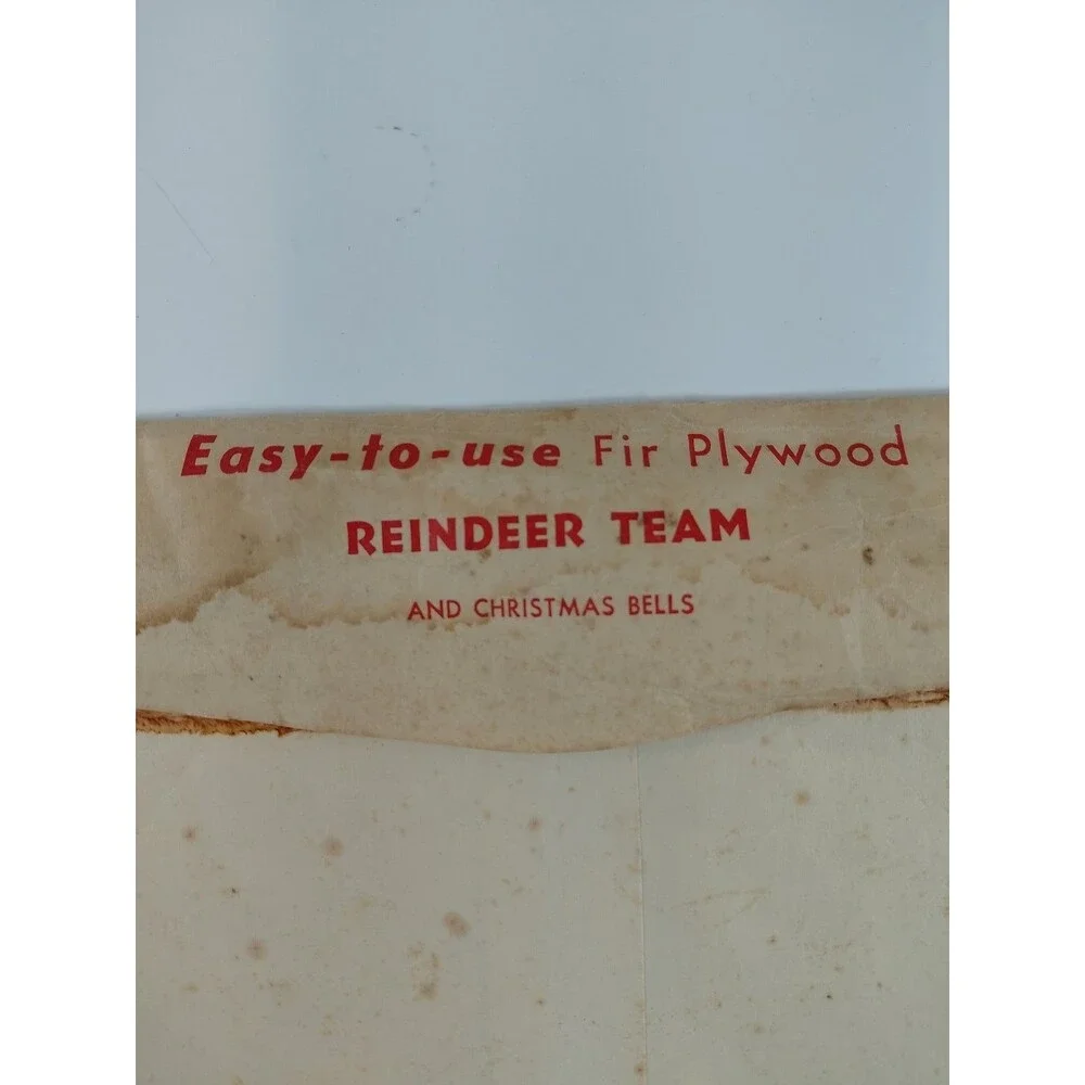 Vintage 1957 Douglas Fir Plywood Association Reindeer Team & Bells Pattern Kit